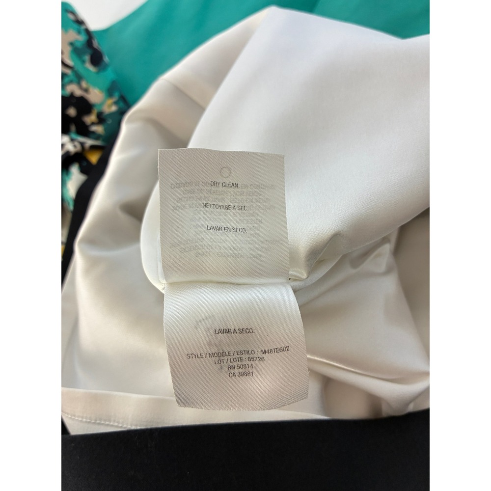 Tahari Sheath Dress 8‎ Abstract Floral Colorful Turquoise Yellow Knee Length - Picture 13 of 13